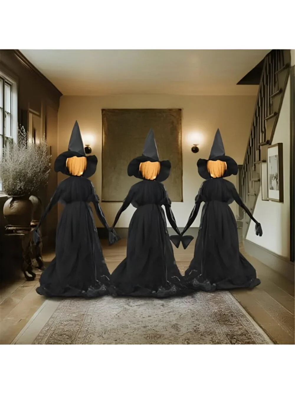 Halloween Witch Decorations Outdoor, 5 FT Set of 3 Light Up Witches Stakes
